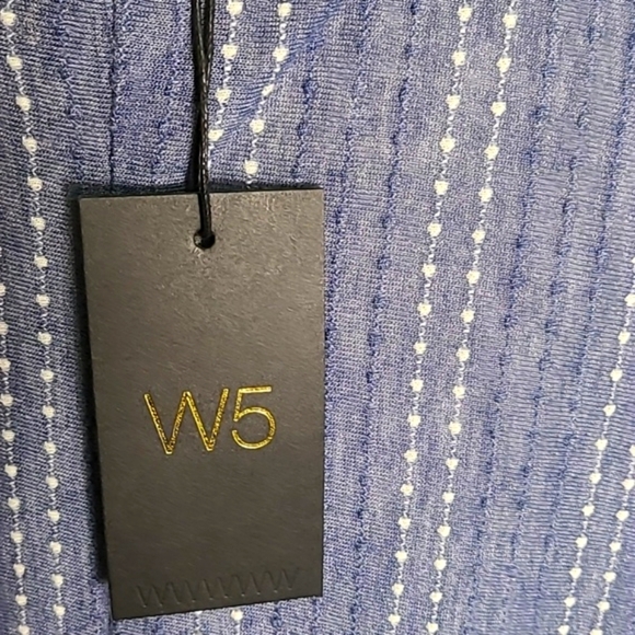 W5 Blue Chambray Top with White Dotted Stripes, Size 1X, NWT - Picture 8 of 10